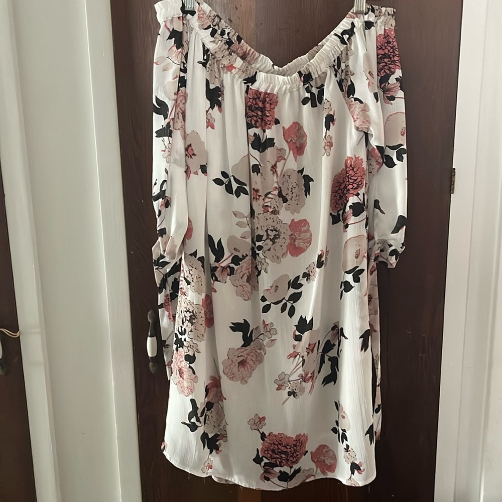 Pink Blush Off The Shoulder Tie Dress
